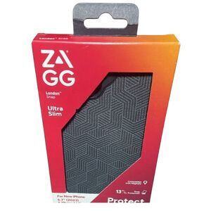 ZAGG London Snap MagSafe iPhone 15/14 Plus Case Black Fabric NEW Fast Ship